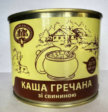 Каша, ЛЮБОТИНСЬКИЙ М'ЯСОКОМБІНАТ, гречана крупа, свинина, 525 г